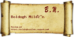 Boldogh Milán névjegykártya